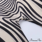 Pants Suit Costume Zebra Co-Ord Striped Tracksuit For Mesh + Set 2 T-Shirt Piece Long Autumn Women