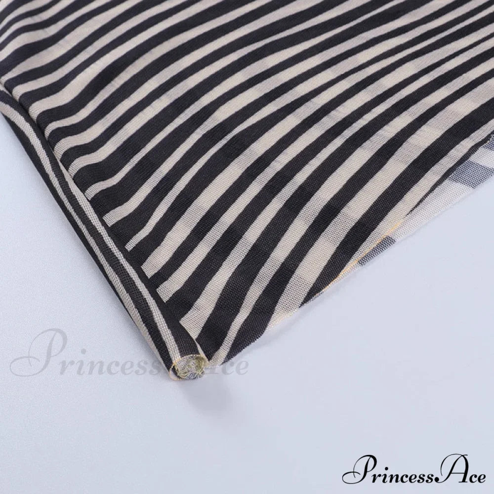 Pants Suit Costume Zebra Co-Ord Striped Tracksuit For Mesh + Set 2 T-Shirt Piece Long Autumn Women
