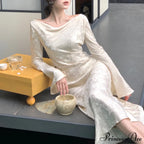 Party Gown Office Formal Elegant Bodycon Evening Arm Lady Vintage Robe Long Clothes