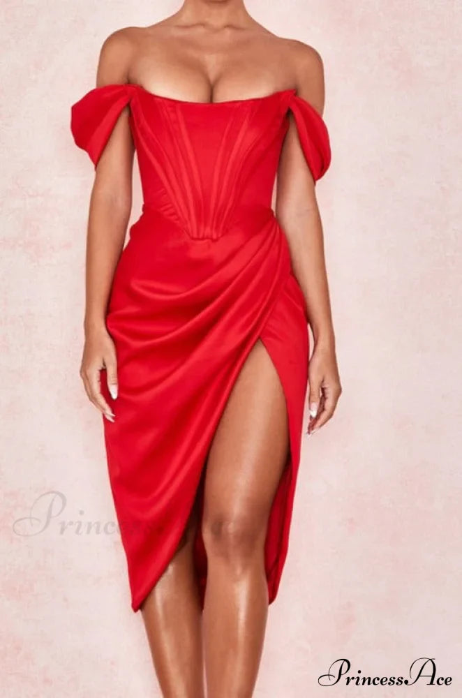 Party Midi Evening Bodycon Cb Women Celebrity Club Gown Of House Satin Dress