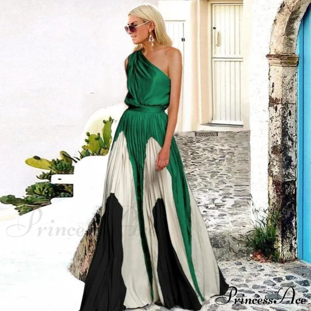 Patchwork Black Club Party High Night One Gown Off - Street Shoulder Dress