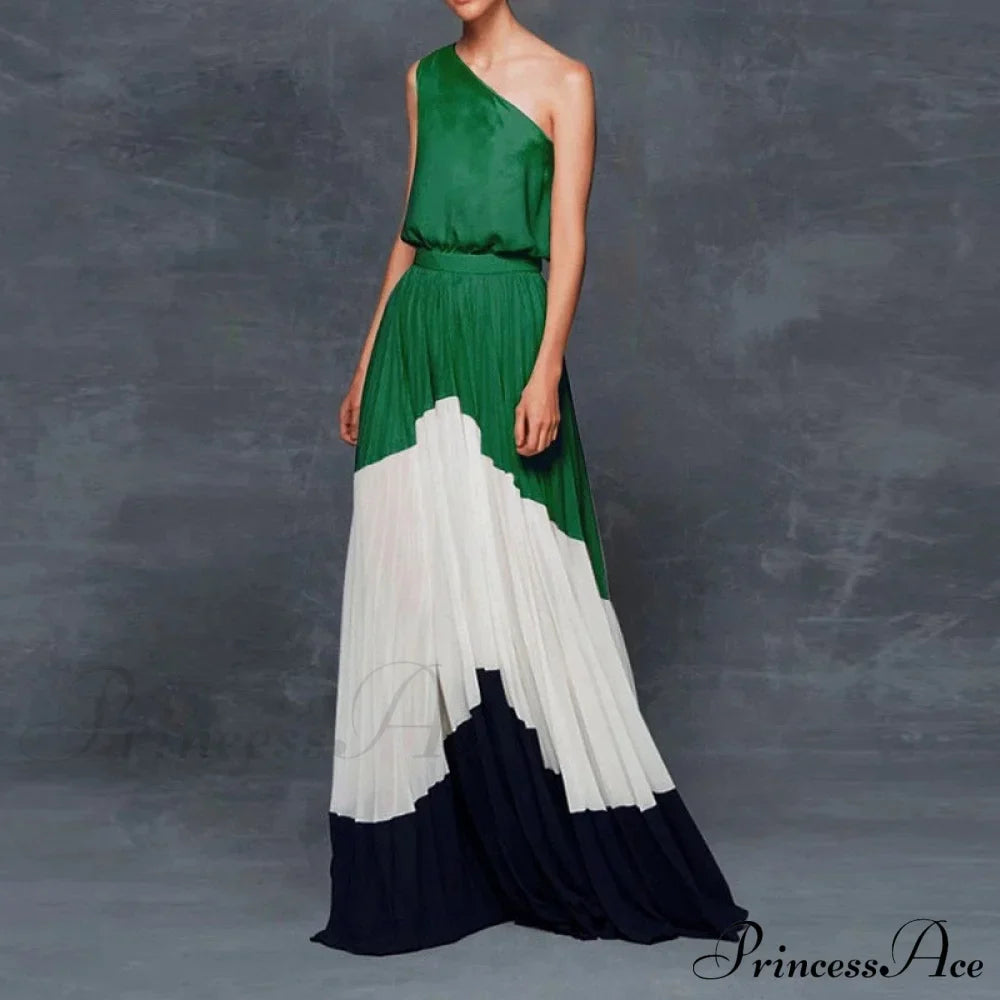 Patchwork Black Club Party High Night One Gown Off - Street Shoulder Dress
