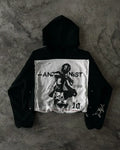 Patchwork Embroidered Black Hoodie