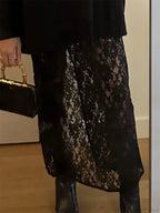 Patchwork See-Through Maxi Skirt