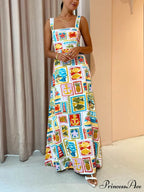 Personalized Graffiti Strap Charming Lace Midi Dress