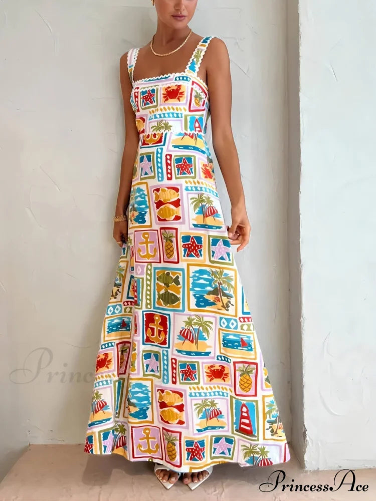 Personalized Graffiti Strap Charming Lace Midi Dress