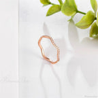 Personalized Irregular Curved Edge Rose Gold Ring