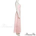 Pink Floral Stylish Lace Maxi Dress