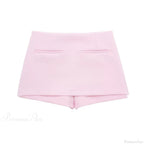 Pink Halter Sleeveless Charming Top And Skort Set