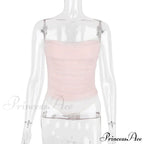 Pink Mesh Stylish Tube Corset Top