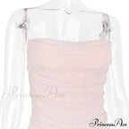 Pink Mesh Stylish Tube Corset Top