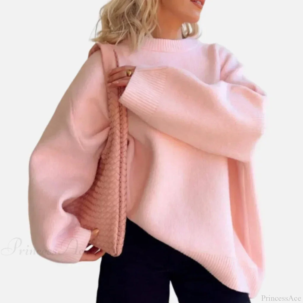 Pink Streetwear O-Neck Sweater