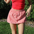Plaid Button Decro A-Line Skirt