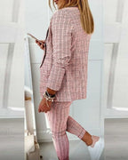 Plaid Comfortable Casual Set