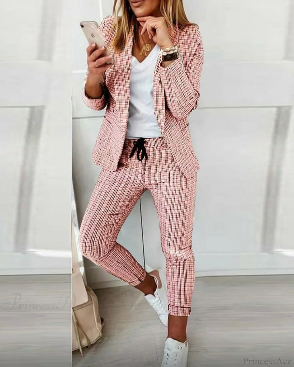 Plaid Comfortable Casual Set