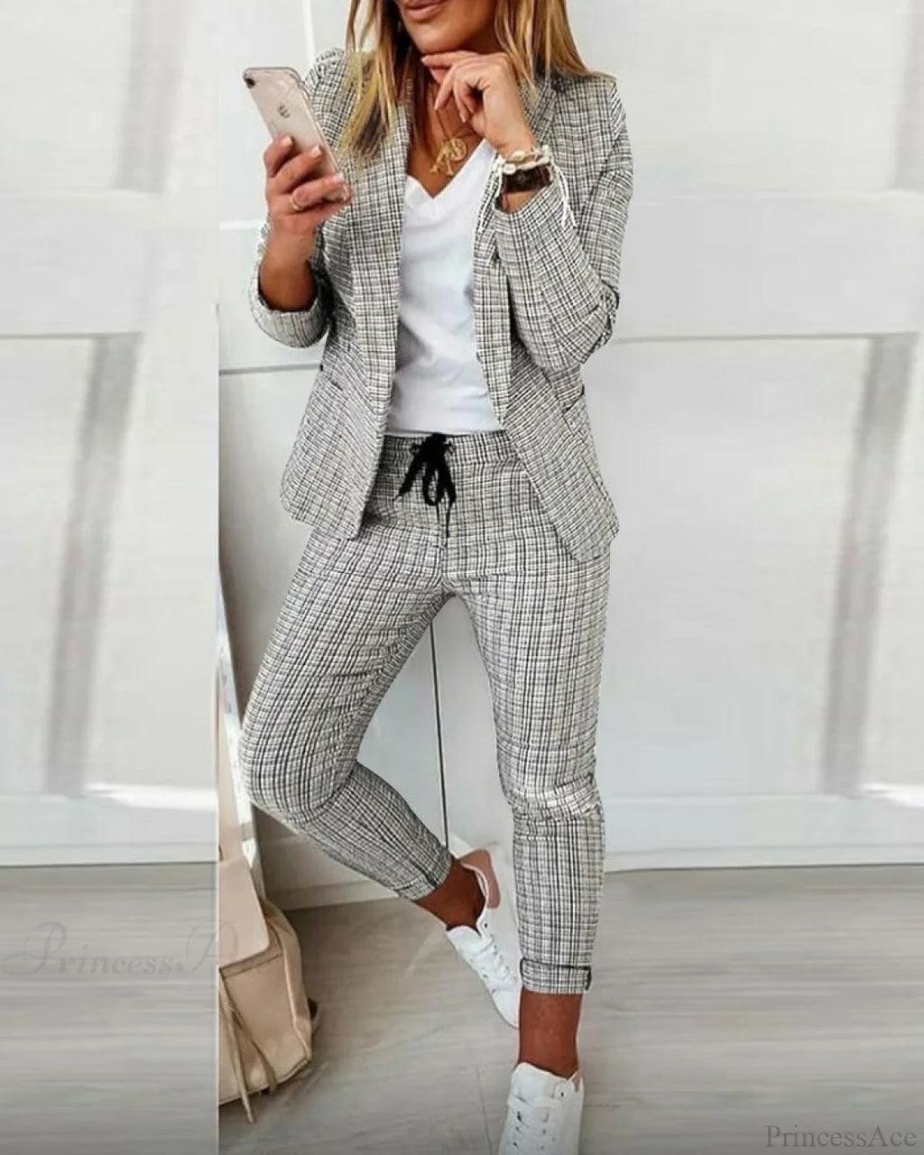 Plaid Comfortable Casual Set