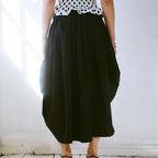 Plaid Drawstring Maxi Skirt