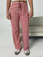 Plaid Print Wide Leg Casual Spring Summer Pant