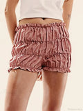 Plaid Ruched Ruffle Bloomer Short