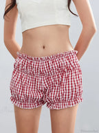 Plaid Ruffled Vintage Short