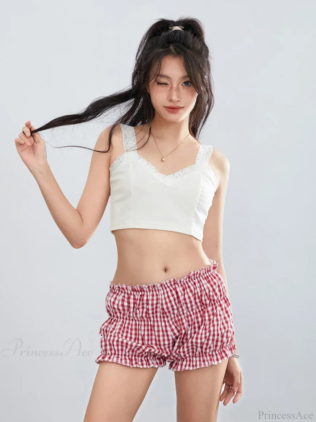 Plaid Ruffled Vintage Short