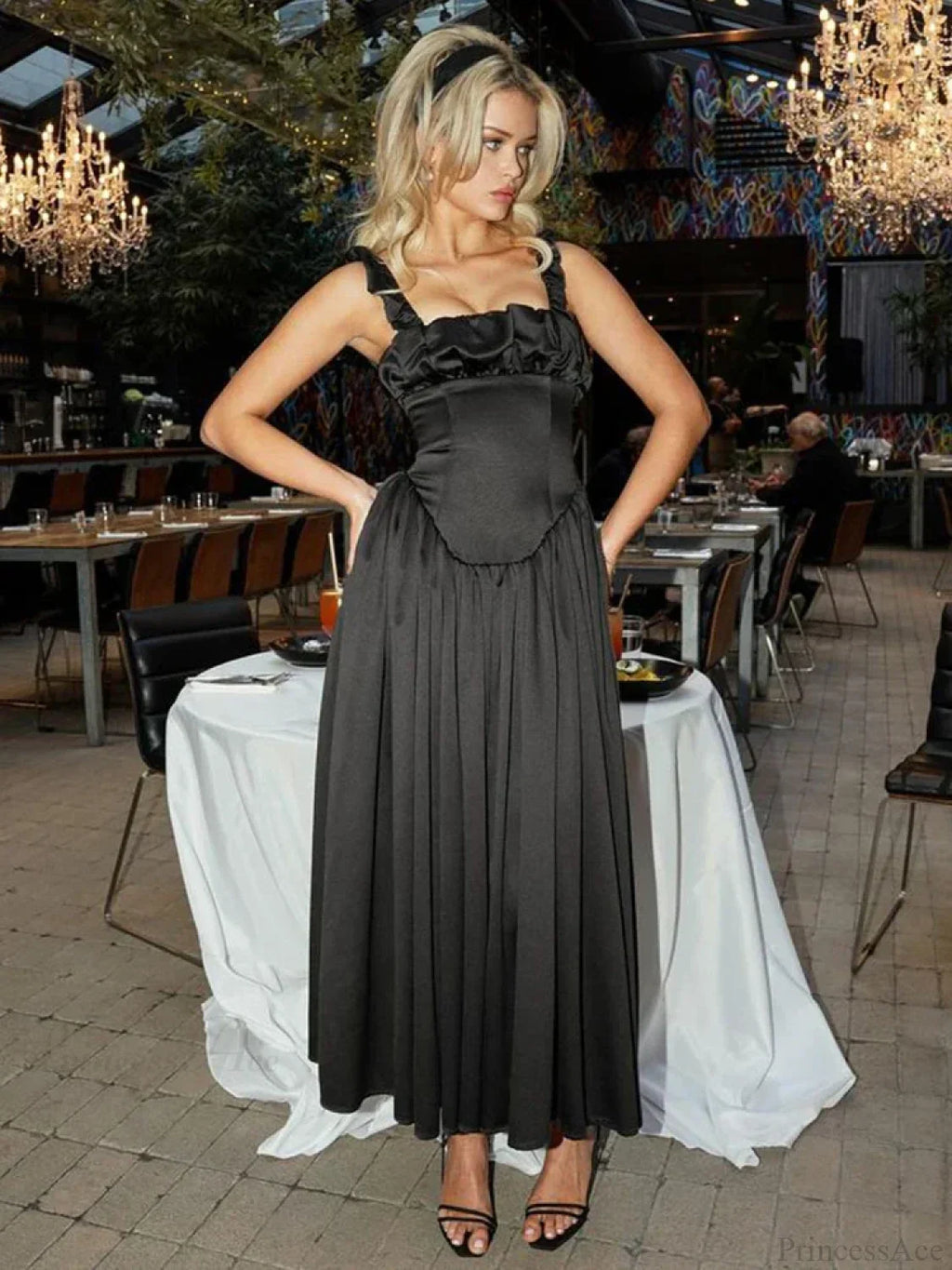 Pleated A-Line Elegant Vacation Dress