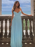 Pleated Waist Wrap A-Line Maxi Vacation Dress