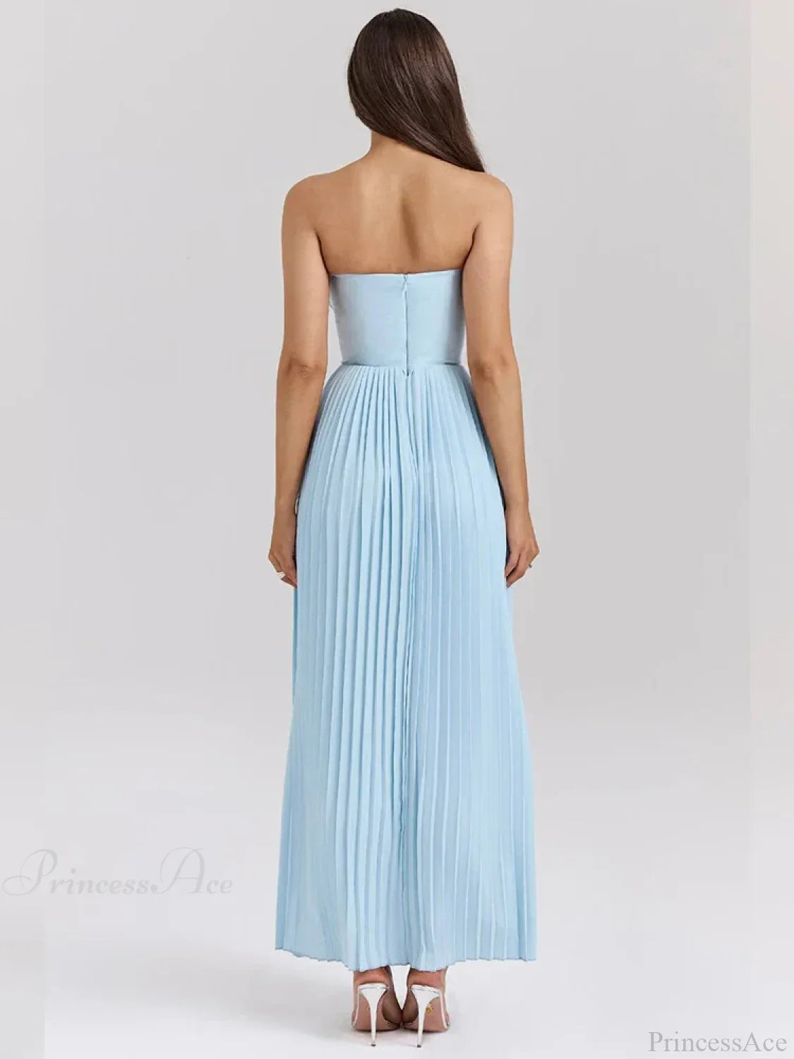 Pleated Waist Wrap A-Line Maxi Vacation Dress
