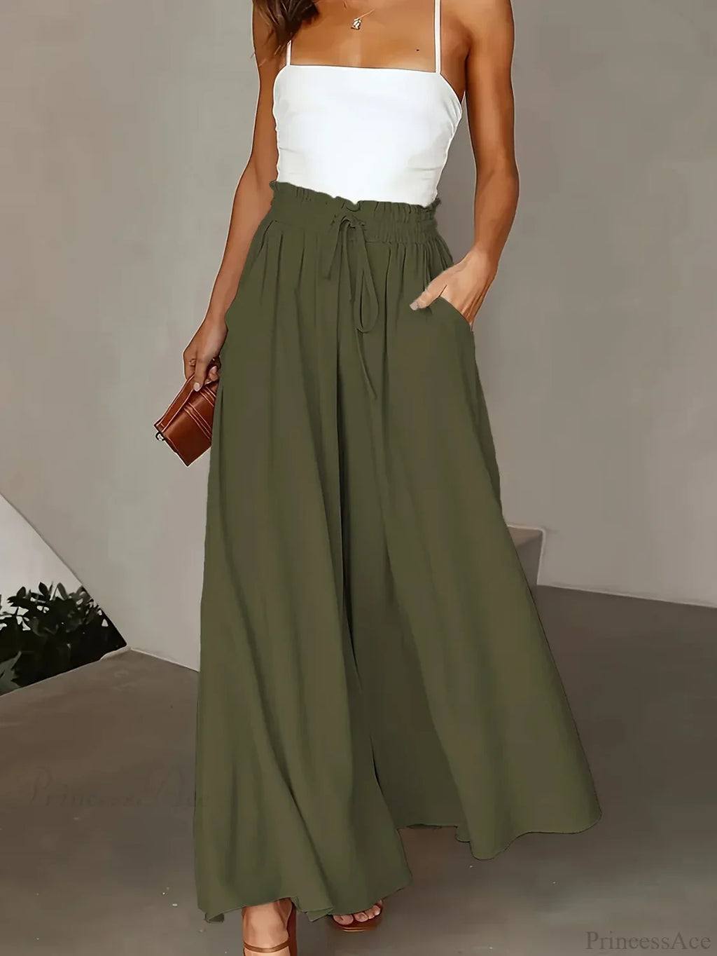 Plus Size Wide Leg Stretch Elastic Waist Pant