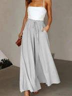 Plus Size Wide Leg Stretch Elastic Waist Pant