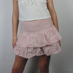 Pointelle Layered Ruffle Skirt