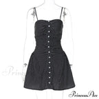 Polka Dot Print Open Graceful Back Spaghetti Strap Mini Dress