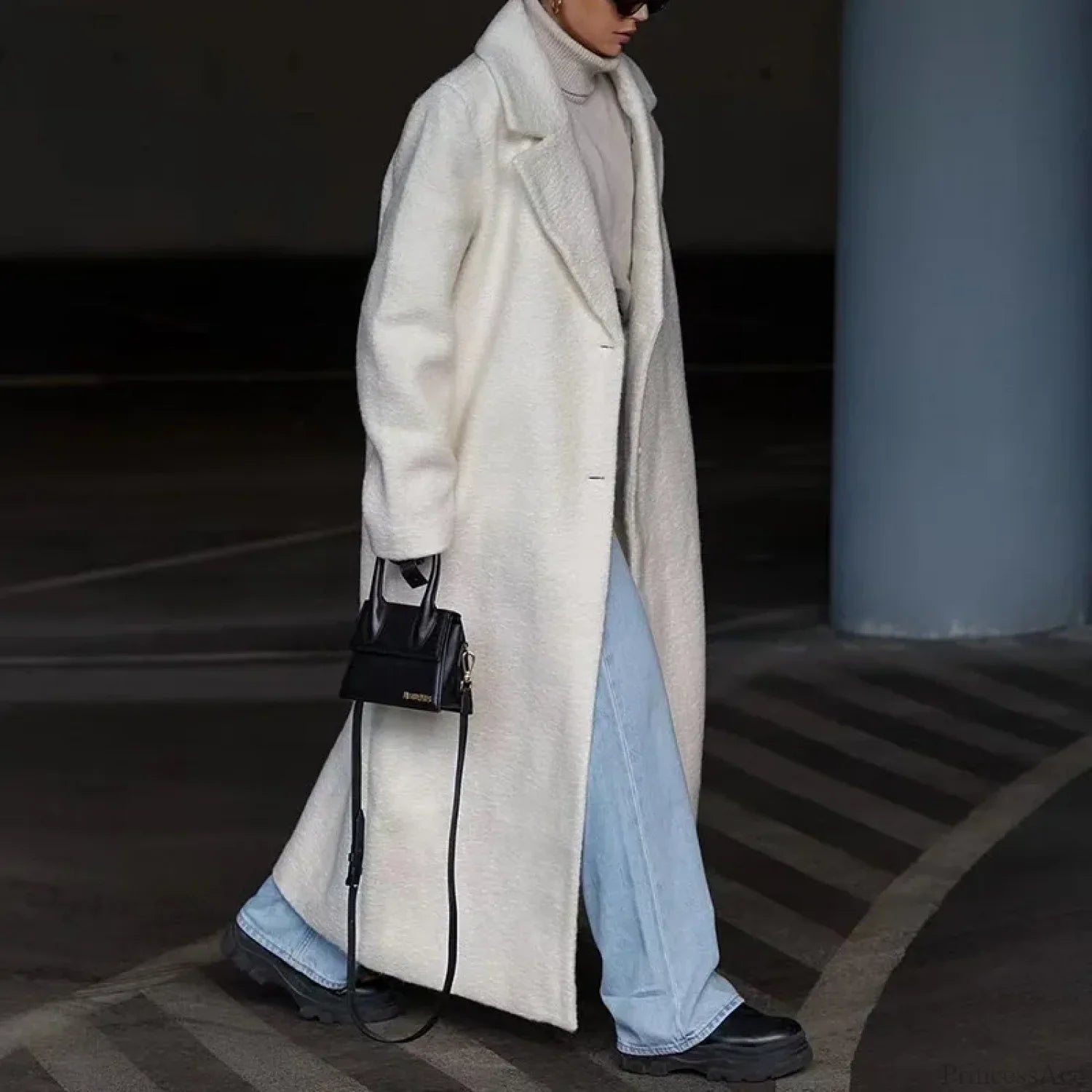 Polo Collar Plush Turn Winter Overcoat