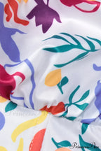 Print Halter Backless Dress In Multicolor