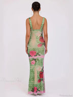 Print Slim Elegant Maxi Vacation Dress