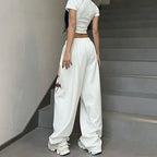 Printed Drawstring Casual Pants