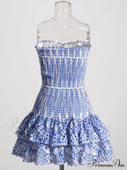 Printed Ruched Stylish Tube Mini Dress