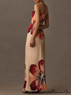 Printed Tube Top Graceful Slim Fit Midi Dress