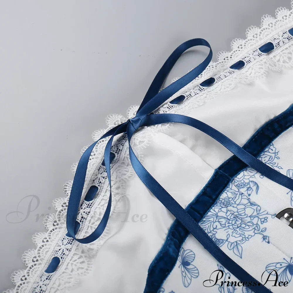 Printed Vacation Off-Shoulder Blue Metal Button Spring Elegant Outside Mini Floral Dress