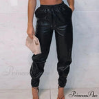 Pu Leather Elegant Office Pants