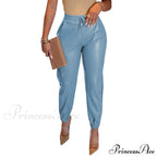 Pu Leather Elegant Office Pants