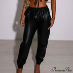 Pu Leather Elegant Office Pants