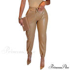 Pu Leather Elegant Office Pants