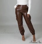 Pu Leather Elegant Office Pants