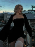 Puff Sleeve Square Collar Mini Dress