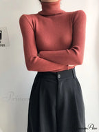 Pullover Turtleneck Solid Color Top