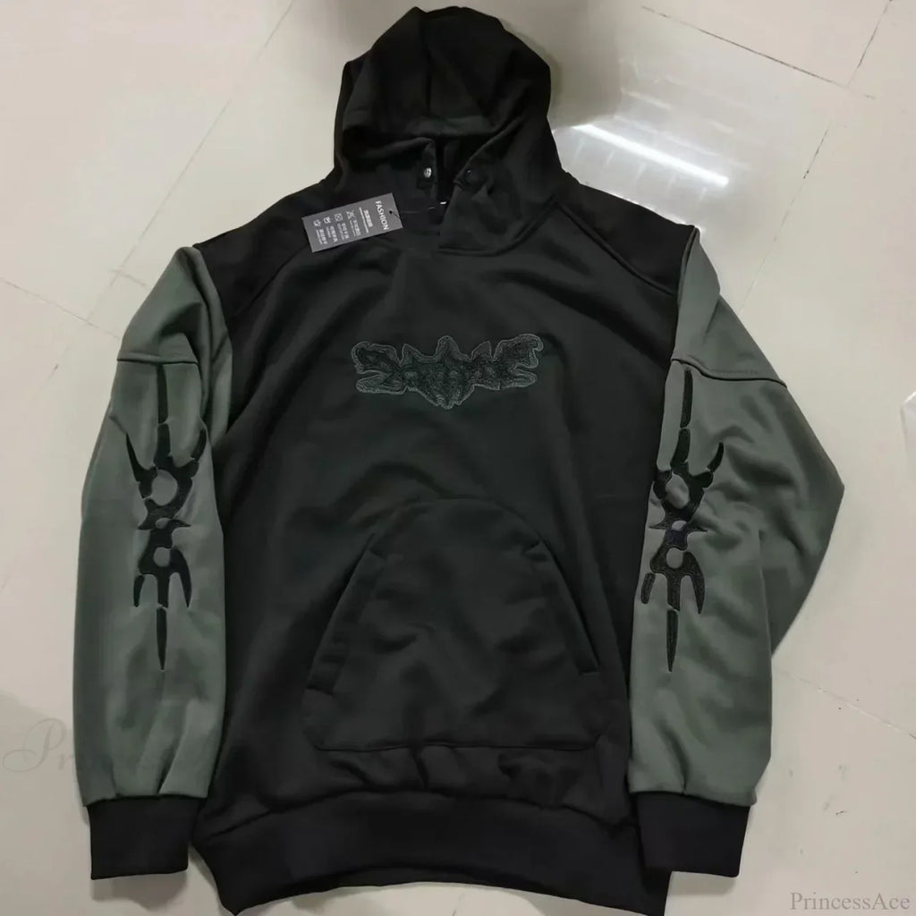 Punk Hip-Hop Embroidered Hoodie