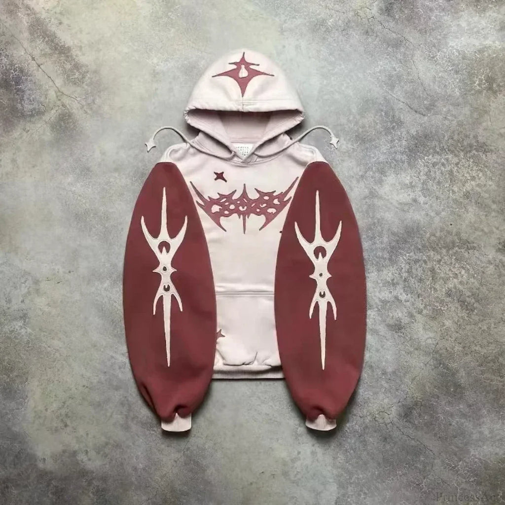 Punk Hip-Hop Embroidered Hoodie