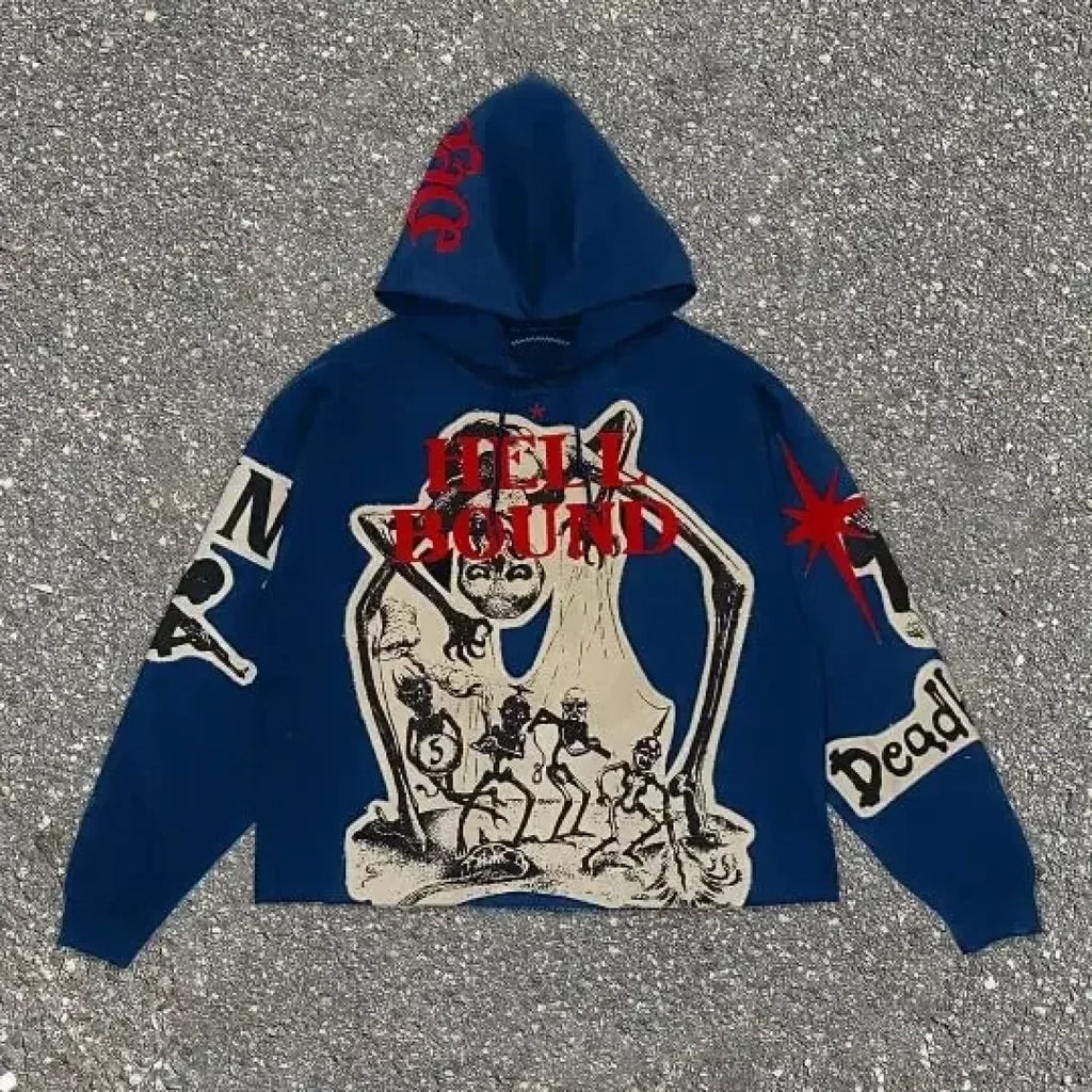 Punk Mummy Print Oversized Hoodie