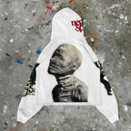 Punk Mummy Print Oversized Hoodie
